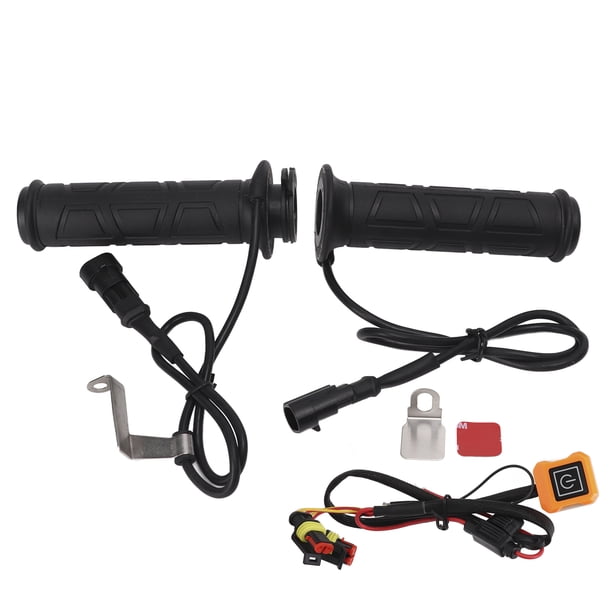 par de empuñaduras eléctricas calentadas con temperatura ajustable, calentador de manos de invierno para motocicleta ATV, manillar de 7/8 pulgadas, interruptor amarillo Jadeshay A