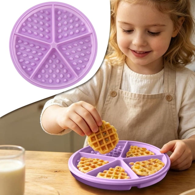 Yuehao Moule Gaufrier en Silicone Plateau de Cuisson Rond, Moule à Gâteau Antiadhésif Réutilisable pour Four, Violet