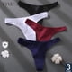 thumbnail image 2 of finetoo 3 unids/set algodón lencería mujer g-string ropa interior 7 colores sólidos señoras bragas mujer baja altura mujer tanga calzoncillospangjing, 2 of 4