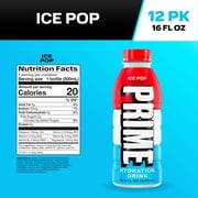Prime Hydration Sports Drink, Ice Pop, 16.9 fl oz, Bottle