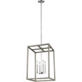 thumbnail image 1 of Moffet Street 4 Light Chandelier - Washed Pine and Chrome, 1 of 1