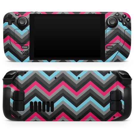 Design Skinz - Compatible with Steam Deck - Skin Decal Protective Scratch-Resistant Removable Vinyl Wrap Cover - Sharp Pink & Teal Chevron Pattern