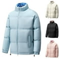 thumbnail image 3 of Rutainlusire Mens Winter Warm Puffer Jackets Men's Casual Top Solid Color Warm Jacket Stand Up Collar Fashionable Sports Zipper Top Long Sleeved Cotton Jacket, 3 of 4