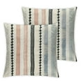 thumbnail image 2 of Nawypu Boho Throw Pillow Covers Set of 2 Orange and Blue Striped Chenille Pillowcases Square Decorative Cushion Covers for Sofa Couch Bed Living Room Farmhouse Decor, 2 of 6
