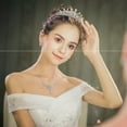 thumbnail image 4 of Elegant Beauty Queen CZ Headband Jewelry Large Bridal Wedding Tiaras And Crown, 4 of 9