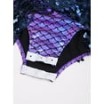 thumbnail image 6 of Sholeno Girls Sleeveless Tassel Latin Dance Dress Fish Scale Metallic Bodysuit Sequin Fringe Skirted Leotard Blue 10, 6 of 7