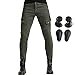 thumbnail image 3 of Men Motorcycle Riding Jeans Protective Pants Knight Hockey Biker Armor Pants (S=28, Army Green), 3 of 4