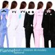 thumbnail image 5 of Pijama de una pieza de franela para el hogar para hombres y mujeres, adultos y niños, con dibujos animados de conejo blanco, conejo azul, conejo rosa, otoño e invierno, 5 of 6