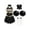 B White&Black, variant on iEFiEL 4Pcs Kids Girls Cheerleading Uniform Dress with Pom Poms Stocking Hair Tie Set A Blue 12