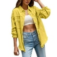 Bmisegm Women's Trendy Ripped Oversized Denim Jacket Casual Long
