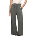 thumbnail image 1 of FNFYFH Clearance Ladies Casual Long Linen Trousers Loose Fit Solid Color Summer, 1 of 8