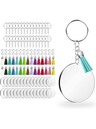 200 Pcs Round Acrylic Keychain Blanks for DIY Keychain Craft Project