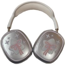 Cute Cartoon Case for AirPods Max Headphones,Clear Soft TPU Skin Anti-Scratch,Transparent Accessories Ultra Protective Cover for AirPods Max (Bow)