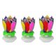 thumbnail image 1 of 3 Pack Musical Birthday Candle Multicolor Musical Candle Lotus Rotation Colorful Music Birthday Candle-good, 1 of 5