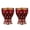 2PCS-Golden Red, variant on Metal Shot Glass with Crystal Pattern Geometric Pattern Alloy Wine Goblet with Delicate Rhinestones Accent