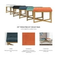 thumbnail image 3 of Rectangle Ottoman: Gold Metal X Base & Padded Seat for Family Room, 3 of 3