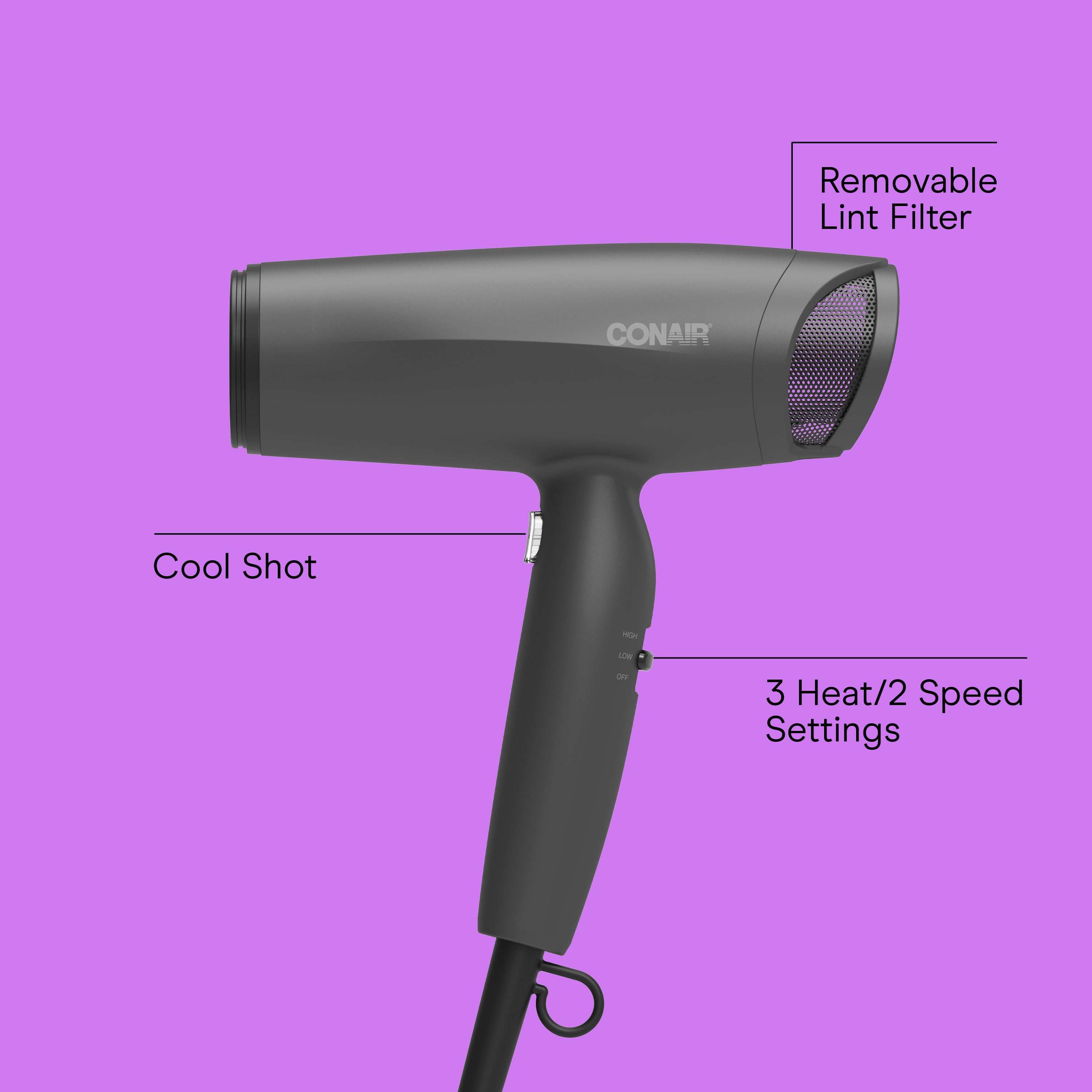 Conair Radiance Boost Hair Dryer with Nano-Quartz Technology, Diffuser & Concentrator