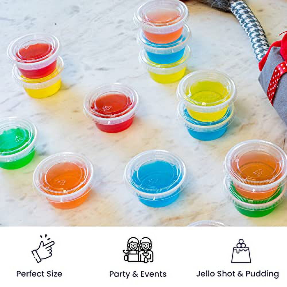 1250 Pack] 4 oz Portion Cups with Lids- Small Condiment Containers for  Salad Dressing, Condiments, Salsa & Dipping Sauce, Souffle, Slime, Sample,  Jello Shots, Disposable Reusable Translucent Ramekins 