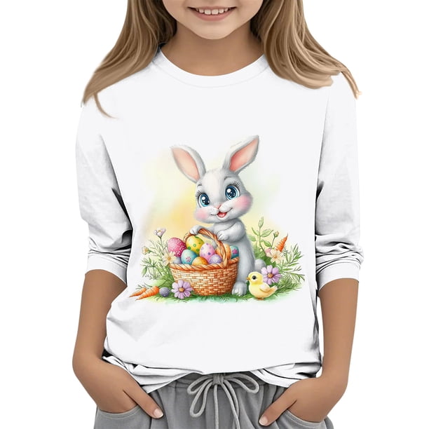 Blusas y camisas de cuello redondo y manga larga para niños, blusas/camisas de poliéster con estampado de corazones, mangas 3/4 y cuello redondo, elegantes e informales.