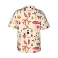 thumbnail image 3 of Bixox Men's Hawaiian Shirts Men's Retro Autum Mushrooms Print Short-Sleeve Shirt-Large, 3 of 8