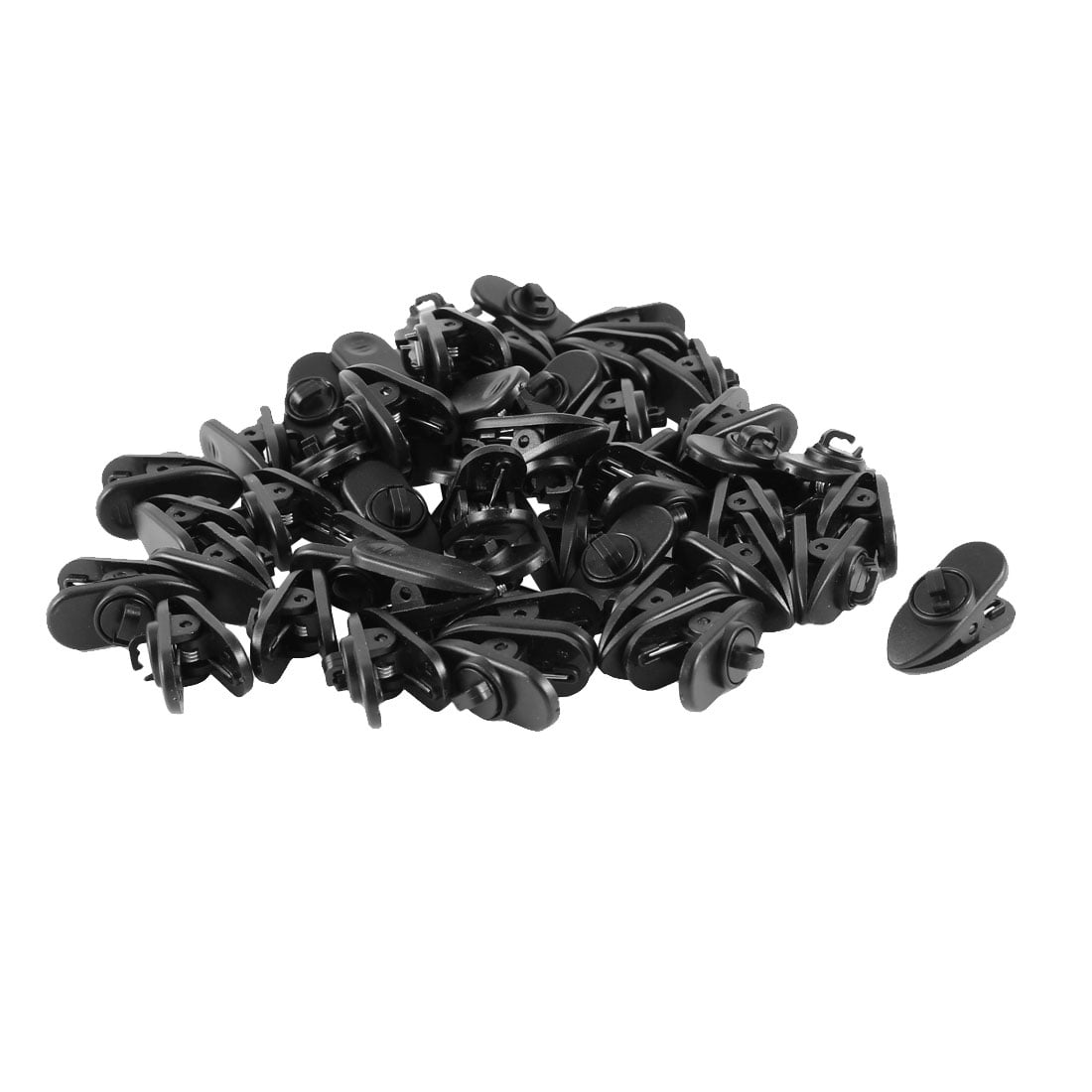 Plastic Earphone Headphone Cable Wire Clip Nip Clamp Black 50 Pcs