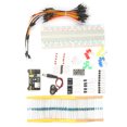 thumbnail image 1 of Kit de electrónica MB102 con 830 conexiones - Incluye protoboard, módulo de alimentación, LED multicolor, cables puente, capacitores, diodos, transistores y resistencias - Ideal para proyectos DIY y, 1 of 7