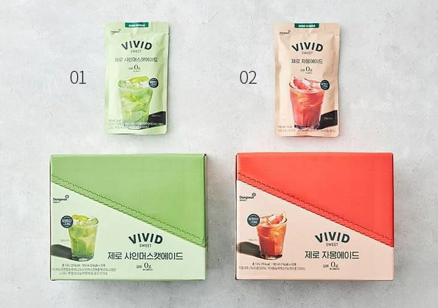 Vivid Sweet - Grapefruit Ade, Zero Sugar, Zero Calories, No Artificial Preservatives or Corn Syrup, 6.4 fl oz (10 Pouch) (10 Pouch, Zero Grapefruit Ade)