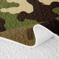 thumbnail image 5 of Manfei Minimalism Camouflage Twin Quilt Set, Mid Century Camo Twin Coverlet Set, Woodland Green, 2pcs, 1 Bedspread and 1 Pillowcase, 5 of 7
