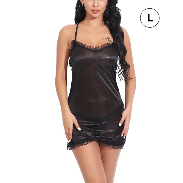 Vestido de lencería encantadora para mujer, camisón de encaje, correa de espagueti, ropa de dormir, ropa de dormir Inevent XX000141-09