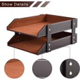 thumbnail image 4 of Leather Desk File Supply Organizer,Stackable Office File Document Tray for Files, Folder, Stationery, Magazine, Newspaper, Mail, Home Sundries Desktop Organization Holder,Coffee, 4 of 5