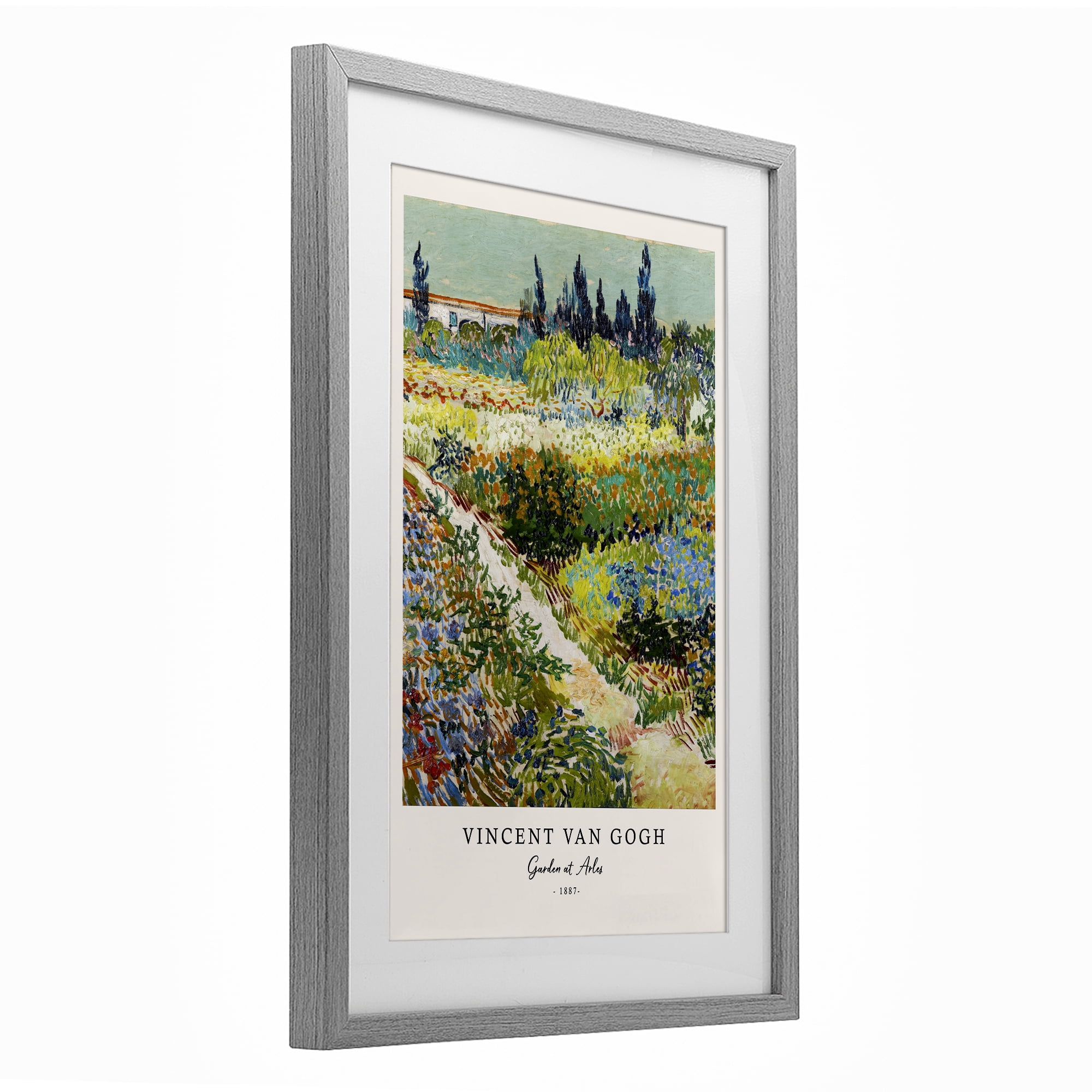 Stupell Industries Classic Garden At Arles Gray Framed Print Under Glass, design by Vintage Hustle