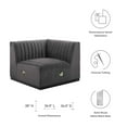thumbnail image 6 of Modular Sofa Corner Chair, Grey Gray Black, Velvet, French Living Lounge Cafe Lobby Hospitality Restaurant, Modern Contemporary Boutique HB33755, 6 of 6