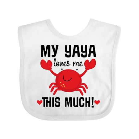 

Inktastic Yaya Loves Me Grandson Boys or Girls Baby Bib