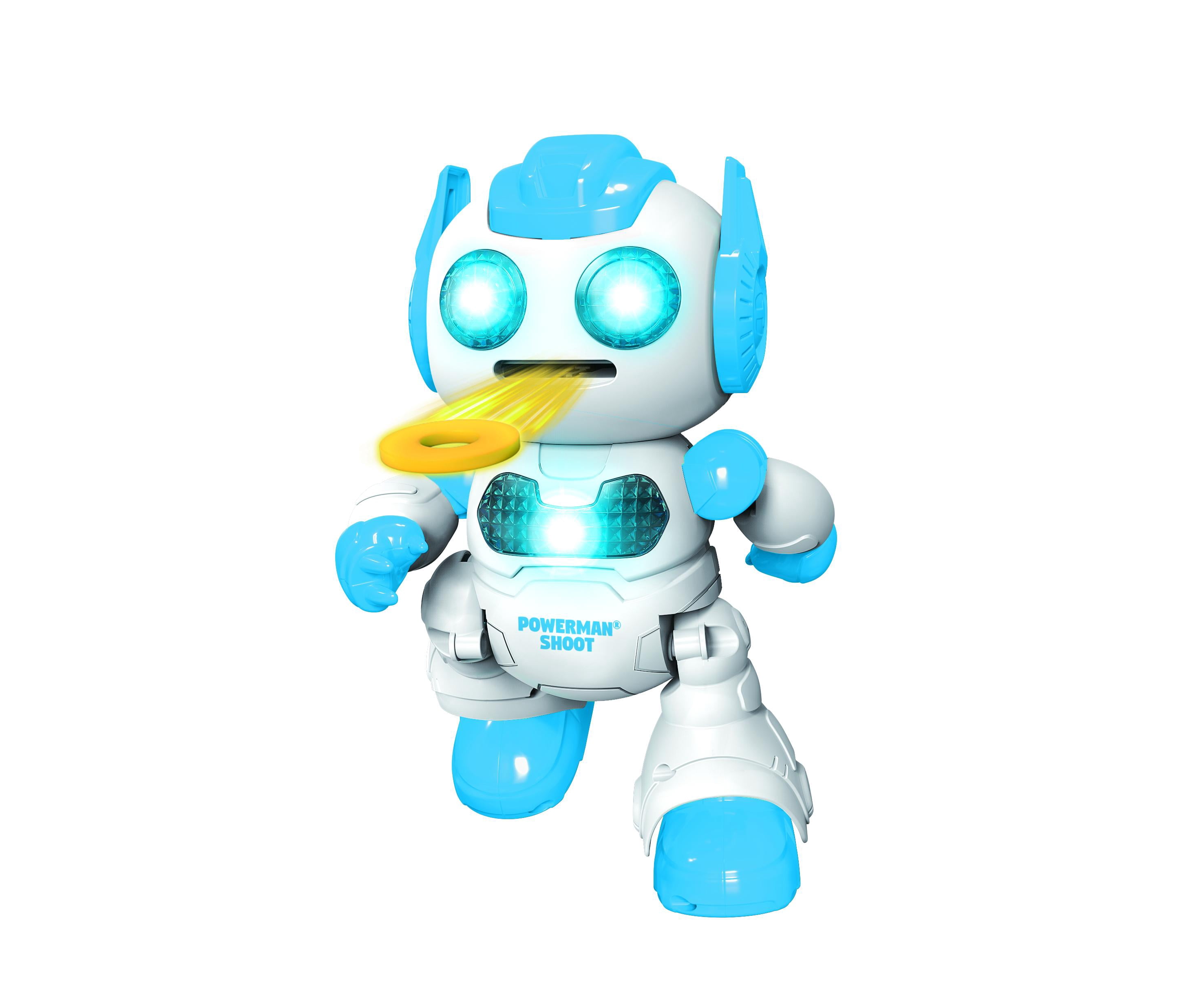 Lexibook, Powerman Shoot - My First Throwing-disc Robot, Programmable Remote Control Robot, Plays Music and Dances, Sound and Light Effects, 12 Foam Discs