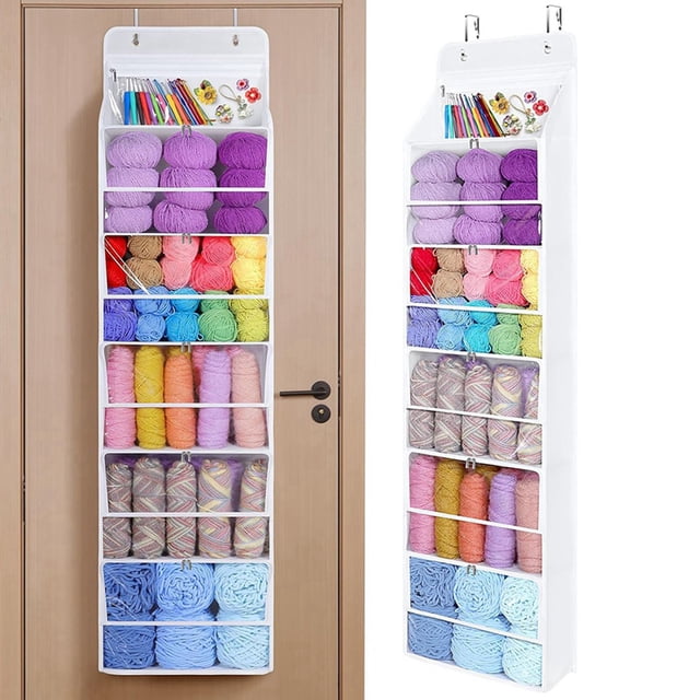 Organizador colgante de hilo con cremallera y 6 compartimentos
