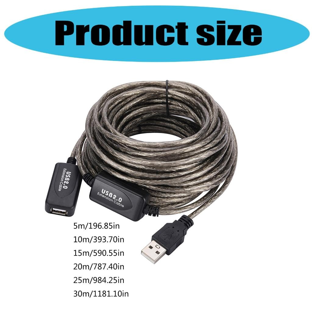 USB 2.0 Extension Cable Signal Amplifier Extender Wire Line Data Transfer Cord