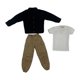 thumbnail image 1 of Ropa para figuras de acción a escala 1/6, disfraz de muñeca, trajes, ropa en miniatura para vestir, pantalones para muñecas masculinas de 12 pulgadas, Negro, 1 of 8