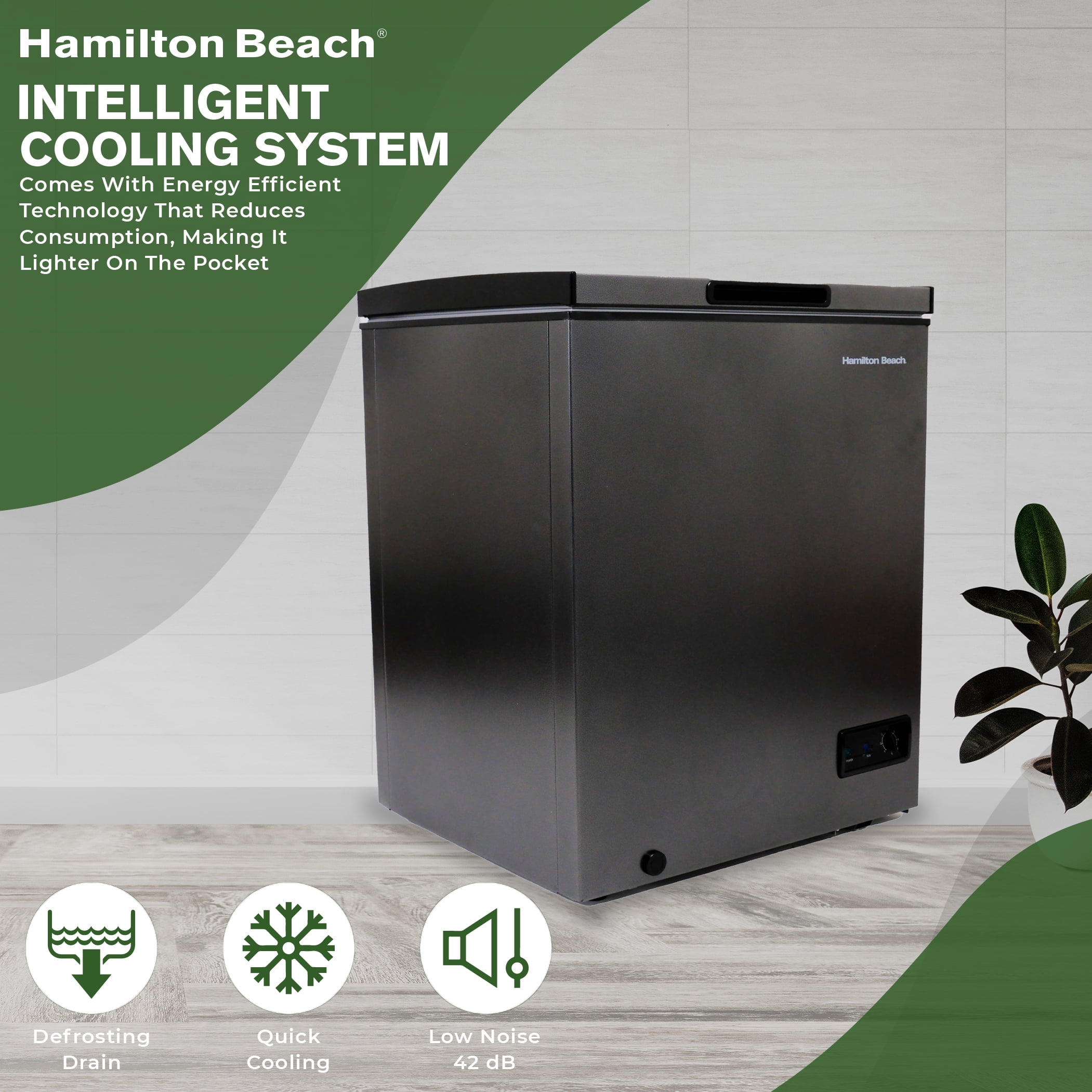 Hamilton Beach 5.0 cu ft Garage Ready Chest Freezer in Dark Granite Finish