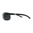 thumbnail image 3 of Polarized Metal Half Rim Wrap Rectangular Agent Sunglasses All Black, 3 of 4