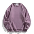 thumbnail image 3 of Mens Hoodless Hoodie Sweatshirts Fashion Loose Turtleneck Solid Color Polar Hoodless Mens Workout Clothing,Purple,2XL, 3 of 4