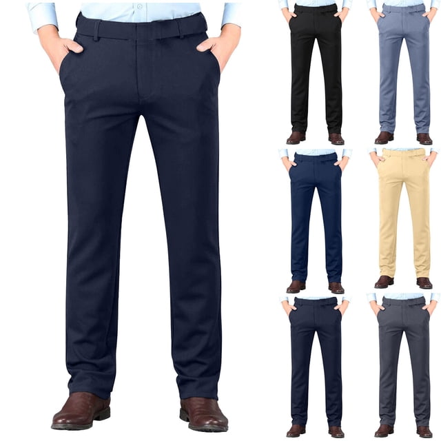 Pantalon de Costume Uni Mode Décontractée pour Hommes