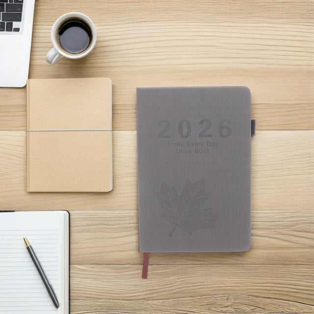 CRAFTHROU Appointment Book 2026 Professional Elegant Design With Grey Pu And Paper For Personal Use 1Set