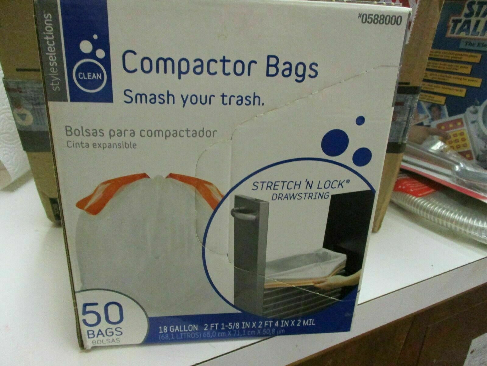 Backpack Liner 50 Compactor Bags 2 Mil, 18 Gallon, Wt 1.65 oz or 47