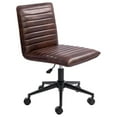 thumbnail image 5 of Furniliving Armless Task Chair  Leather  Office ChairMid-back Swivel Adjustable Rolling Computer Chair ,Dark Brown, 5 of 11