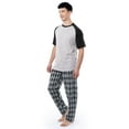 thumbnail image 5 of Fruit of the Loom Men's Raglan Short Sleeve T-shirt and Plaid Pajama Sleep Pant Set, Sizes S-2XL, 5 of 11