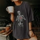 thumbnail image 2 of Moda casual sexy manga larga impresa suelta manga corta hombres y mujeres pulóver blusa superior Pompotops  FGAJ6408, 2 of 6