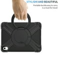 thumbnail image 6 of TECH CIRCLiPad 10th Generation Case A2696 A2757 A2777,Heavy Duty Shockproof Cover with Rotating Handle Grip Stable Kickstand Girls Kids Protective Tablet Cover for iPad 10th Gen 10.9" 2022,Black, 6 of 7