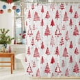 thumbnail image 6 of Shower Curtain 36"W x 72"L Winter Simple Red Christmas Tree Fabric Shower Curtains Set with Hooks Water Repellent Bathroom Curtains Machine Washable Bathroom Accessories, 6 of 9