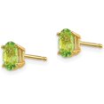 thumbnail image 2 of 14k Yellow Gold 6x4 Oval August/Peridot Post Earrings - 6mm, 2 of 6