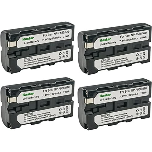 Kastar 4-Pack NP-F570 Battery 7.4V 2900mAh Replacement for Sony HXR-NX5 HXR-NX5R MPK-DVF4 MVC-CD1000 MVC-CD400, Cyber-shot DSC-CD100 DSC-CD250 DSC-CD400 DSC-D700 Camera